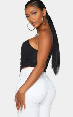 PrettyLittleThing Corsets*Shape Chiffon Ruched Corset Crop Top