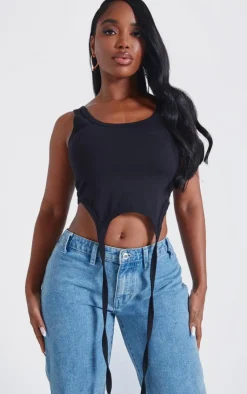 PrettyLittleThing Sleeveless Tops*Shape Cotton Sleeveless Crop Top