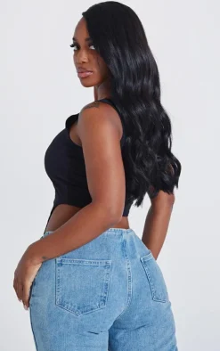 PrettyLittleThing Sleeveless Tops*Shape Cotton Sleeveless Crop Top