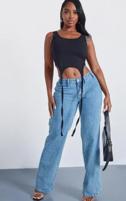PrettyLittleThing Sleeveless Tops*Shape Cotton Sleeveless Crop Top