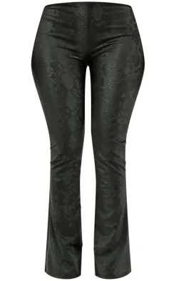 Shape Croc Print Faux Leather Straight Leg Pants-PrettyLittleThing Hot