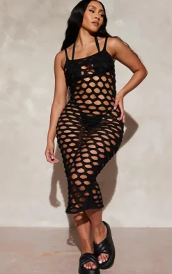 Shape Crochet Strappy Midi Dress-PrettyLittleThing Hot