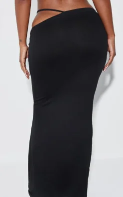 Discount PrettyLittleThing Shape Cut Out Waist Maxi Skirt Black