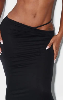 Discount PrettyLittleThing Shape Cut Out Waist Maxi Skirt Black