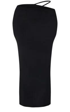 Discount PrettyLittleThing Shape Cut Out Waist Maxi Skirt Black