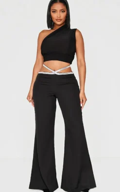 Shape Diamante Detail Cut Out Waist Tailored Pant-PrettyLittleThing New
