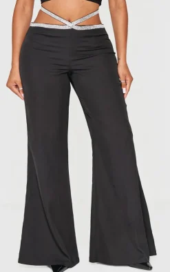 Shape Diamante Detail Cut Out Waist Tailored Pant-PrettyLittleThing New