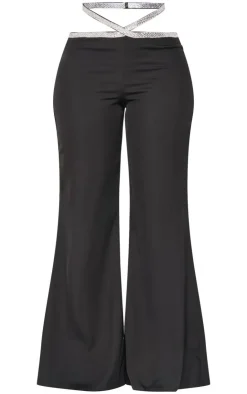 Shape Diamante Detail Cut Out Waist Tailored Pant-PrettyLittleThing New