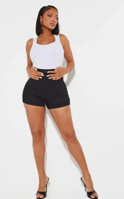 Shape Black Disco Denim Mini Shorts