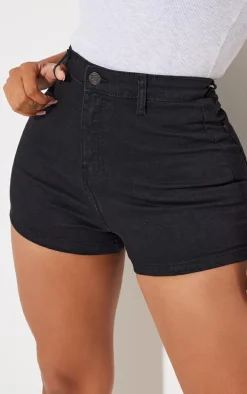 Shape Black Disco Denim Mini Shorts