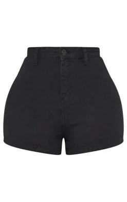 Shape Black Disco Denim Mini Shorts