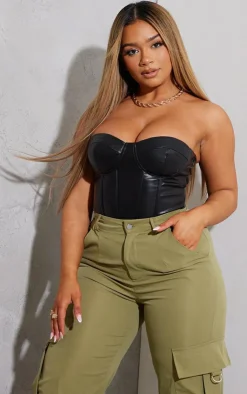 PrettyLittleThing Corsets*Shape Faux Leather Bandeau Corset