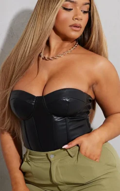 PrettyLittleThing Corsets*Shape Faux Leather Bandeau Corset