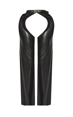PrettyLittleThing Shape Faux Leather Chaps Black