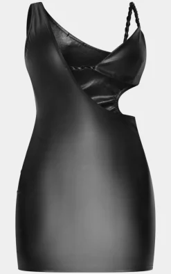 Shape Faux Leather Twist Detail Cut Out Bodycon-PrettyLittleThing Sale