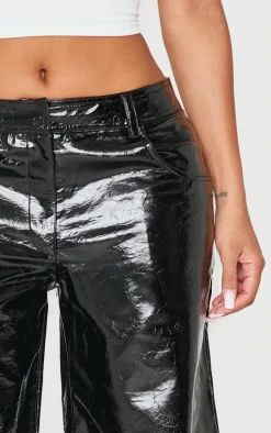 Shape Faux Leather Textured Wide Leg Pants-PrettyLittleThing Outlet