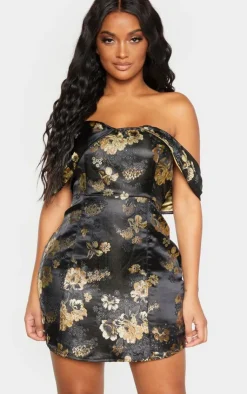 Shape Floral Bardot Bodycon Dress-PrettyLittleThing Clearance