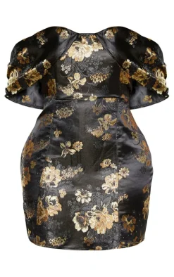 Shape Floral Bardot Bodycon Dress-PrettyLittleThing Clearance