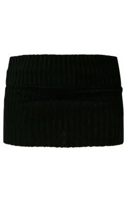 Sale PrettyLittleThing Shape Fold Over Knitted Mini Skirt Black