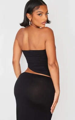 PrettyLittleThing Sleeveless Tops*Shape Jersey Bandeau Asymmetric Hem Top