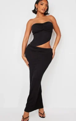 PrettyLittleThing Sleeveless Tops*Shape Jersey Bandeau Asymmetric Hem Top