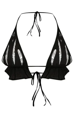PrettyLittleThing Bralets*Shape Knit Ladder Detailed Halterneck Bralet