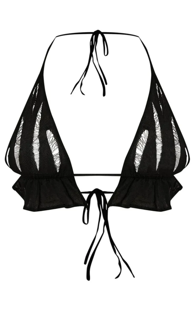 PrettyLittleThing Bralets*Shape Knit Ladder Detailed Halterneck Bralet