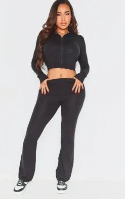 Sale PrettyLittleThing Shape Knit Zip Through Jacket Black