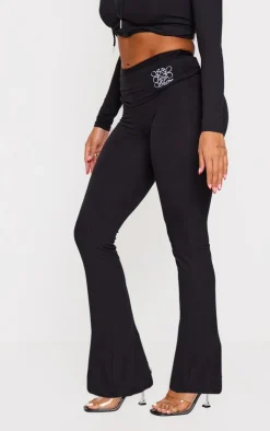 Sale PrettyLittleThing Shape Logo Flared Pants Black