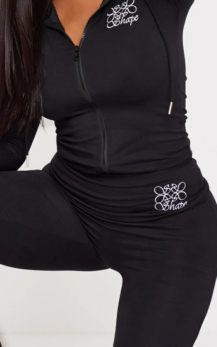 Sale PrettyLittleThing Shape Logo Flared Pants Black