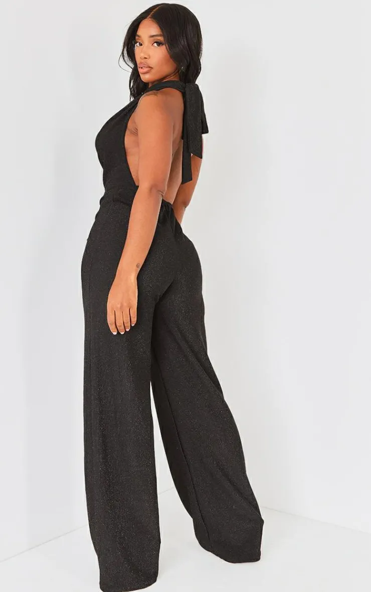 Shape Lurex Glitter Cowl Neck Jumpsuit-PrettyLittleThing Discount