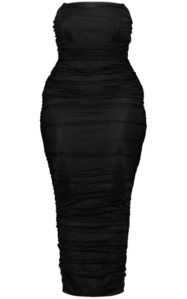 Shape Mesh Corset Bandeau Maxi Dress-PrettyLittleThing Best