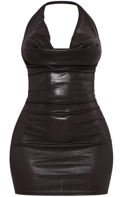 Shape Metallic Cowl Neck Bodycon Dress-PrettyLittleThing Hot