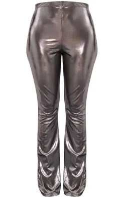 PrettyLittleThing Shape Metallic Flare Pants Black