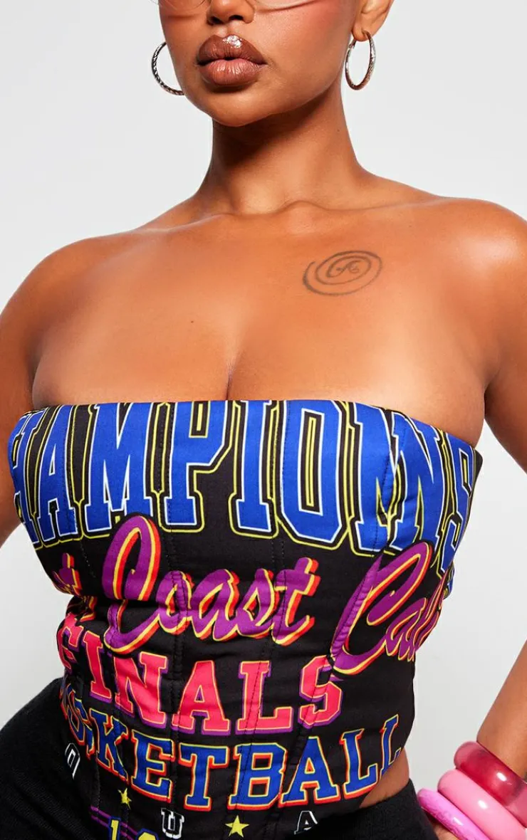 PrettyLittleThing Corsets*Shape Padded Logo Corset Top