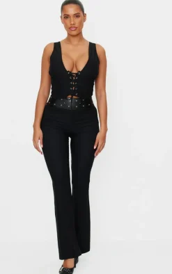 PrettyLittleThing Corsets*Shape Plunge Front Lace Up Corset Top