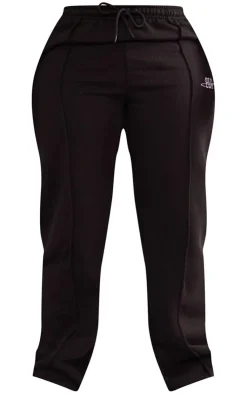 Sale PrettyLittleThing Shape Zip Pocket Wide Leg Sweatpants Black
