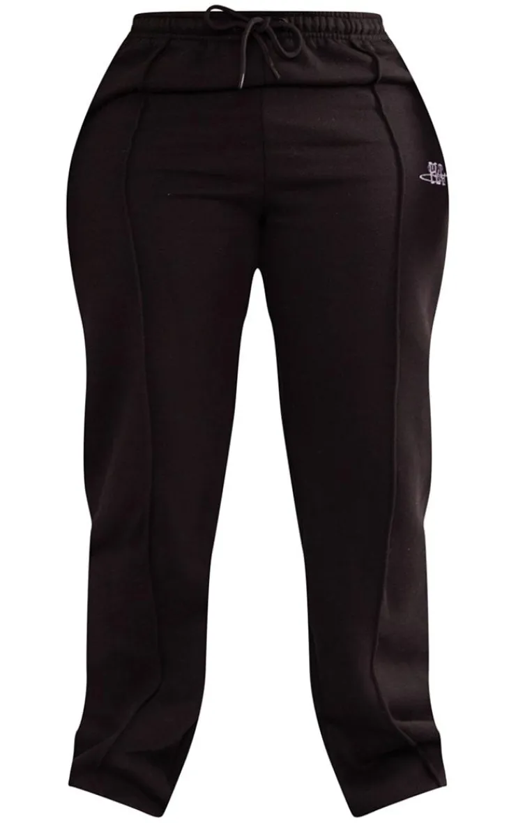 Sale PrettyLittleThing Shape Zip Pocket Wide Leg Sweatpants Black
