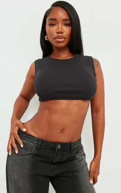 PrettyLittleThing Sleeveless Tops*Shape Rib Cropped Sleeveless Top