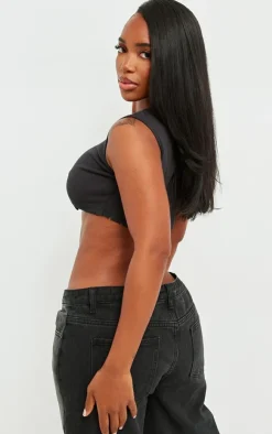 PrettyLittleThing Sleeveless Tops*Shape Rib Cropped Sleeveless Top