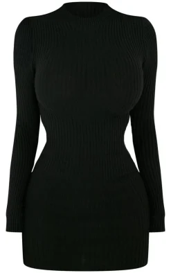 Shape Rib Knit Mini Dress-PrettyLittleThing Online