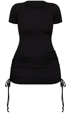 Shape Rib Short Sleeve Ruched Side Bodycon Dress-PrettyLittleThing Best