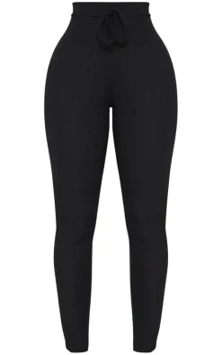 Clearance PrettyLittleThing Shape Ribbed High Waist Leggings Black