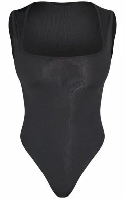 PrettyLittleThing Sleeveless Tops*Shape Ribbed Square Neck Sleeveless Bodysuit
