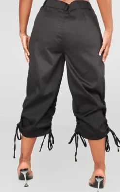 Shape Black Ruched Detail Capri Pants