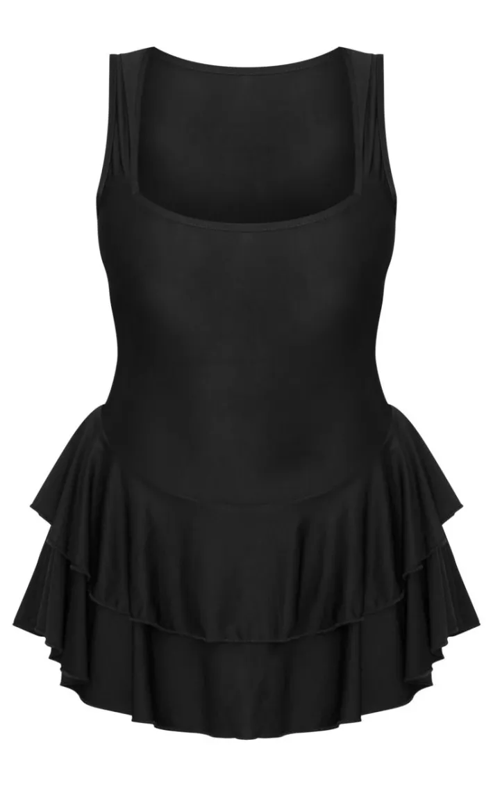 Shape Black Ruffle Romper