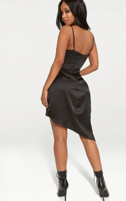 Shape Satin Wrap Dress-PrettyLittleThing Online