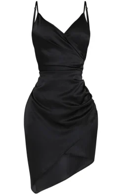 Shape Satin Wrap Dress-PrettyLittleThing Online
