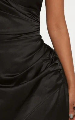 Shape Satin Wrap Dress-PrettyLittleThing Online