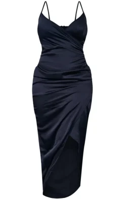 Shape Satin Wrap Midaxi Dress-PrettyLittleThing Outlet
